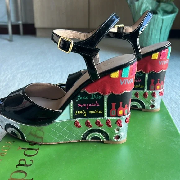 Kate Spade wedge sandals sz 6 - Picture 4 of 12